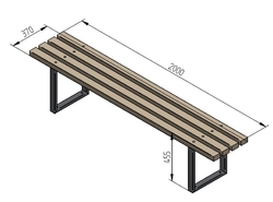 Monkey's lavička bez opěradla - s kovovou konstrukcí Monkey's lavička bez opěradla - s kovovou konstrukcí