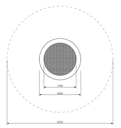 ZZemní trampolína RADO - kruhová 2,25 m průměr skákací plochy 1,75m