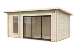 Sauna Sanna 12,8 m2 s posuvnými dveřmi s dvojitým sklem Sauna Sanna 12,8 m2 s posuvnými dveřmi s dvojitým sklem