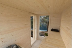 Sauna Sanna 12,8 m2 s posuvnými dveřmi Sauna Sanna 12,8 m2 s posuvnými dveřmi