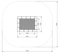 Zemní trampolína ORTA - obdelníková 1,75x2,25 m skákací plocha 1,25x1,75m