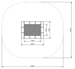 Zemní trampolína ORTA - obdelníiková 1,5x2 m skákací plocha 1x1,5m