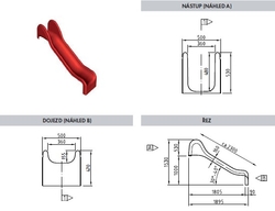 Skluzavka laminátová 2,3 m - zelená - nástup 1m Skluzavka laminátová 2,3 m - zelená - nástup 1m