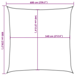 Stínící plachta čtvercová - 6x6m