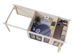 Zahradní domek Aurelia 12,4 + 7,9  m2 (hliníková okna a dveře)