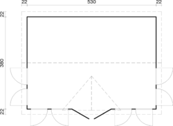 ZAHRADNÍ DOMEK Claudia 19,4 m2 (550x400cm) tl. 44mm