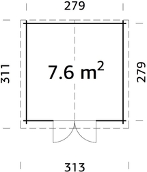 Zahradní domek EKO-LINE BAO SAM 1 - 7,6 m2 295 x 295 cm tl. 19 mm