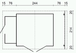 Zahradní domek EKO-LINE Meribel 5,1 + 1,5 m2 404 x 230 cm tl. 19 mm