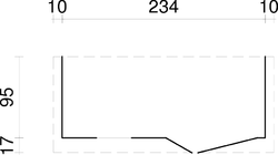 ZAHRADNÍ DOMEK Leif 2,2 m2 (234 x 95) tl.16 mm