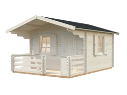 ZAHRADNÍ DOMEK Emma 10,4 + 4,2 m2 (350cm x 350cm/480cm) tl. 34mm