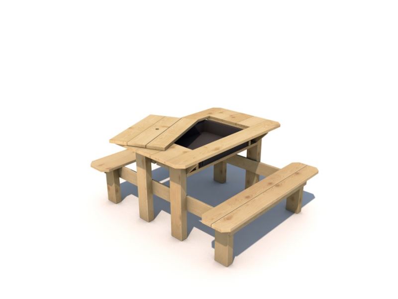 Piknikový stolek Herold IMPREGNOVANÝ s plastovým boxem .