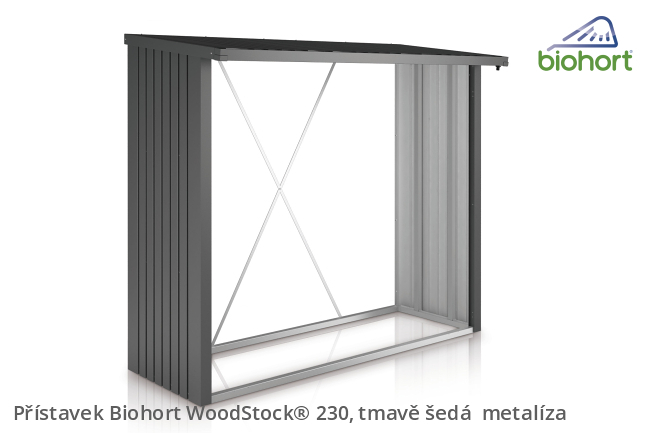 Biohort Přístavek WoodStock® 230, tmavě šedá metalíza .