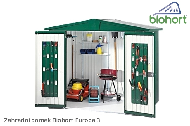 Biohort Zahradní domek EUROPA 3, stříbrná metalíza .