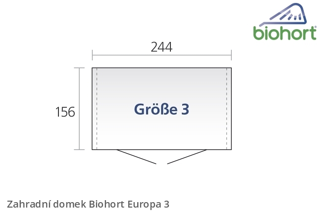 Biohort Zahradní domek EUROPA 3, stříbrná metalíza .