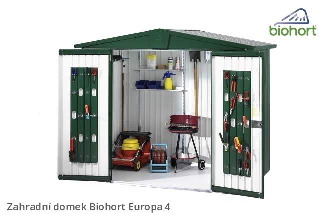 Biohort Zahradní domek EUROPA 4, stříbrná metalíza .