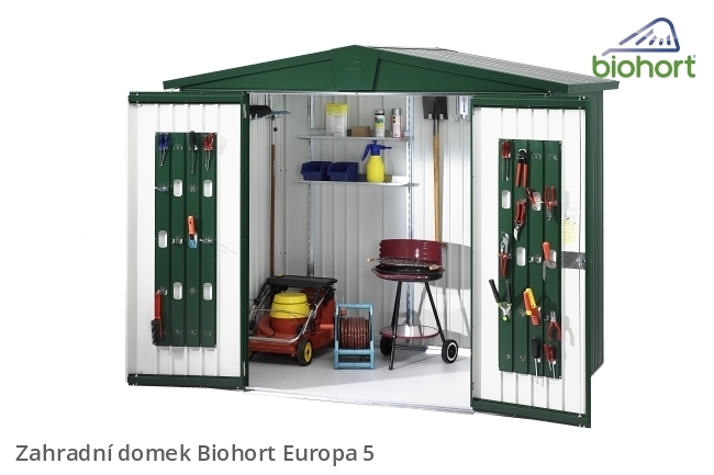 Biohort Zahradní domek EUROPA 5, stříbrná metalíza .