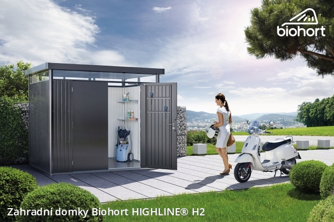 Biohort Zahradní domek HIGHLINE® H5, tmavě šedá metalíza .