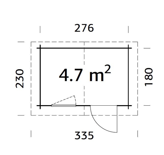 ZAHRADNÍ DOMEK Klara 4,7 m2 (296cm x 200cm) tl. 28mm