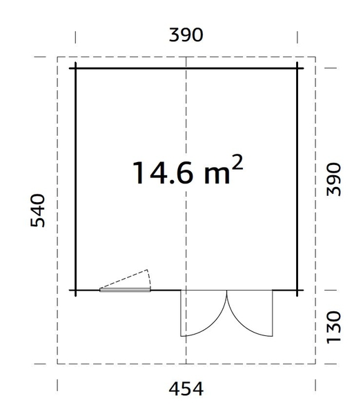 ZAHRADNÍ DOMEK Britta 14,6 m2 (410x410cm) tl. 40mm
