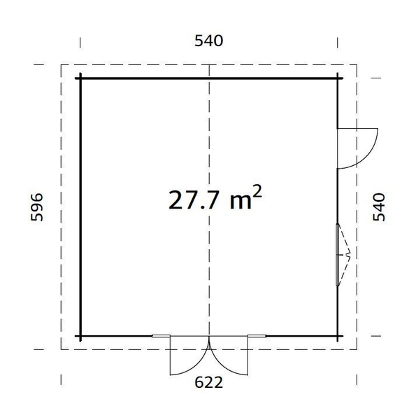 ZAHRADNÍ DOMEK Irene 27,7 m2 (560x560cm) tl. 70mm