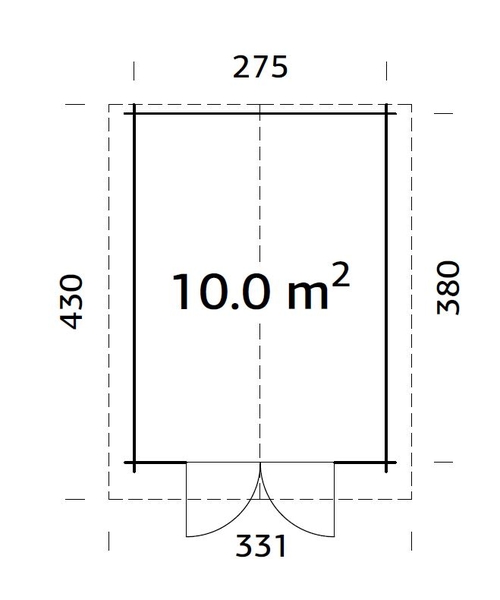 ZAHRADNÍ DOMEK Lotta 10,0 m2 295 x 400 cm tl. 34 mm