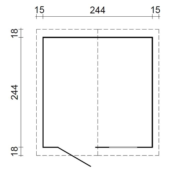 Zahradní domek EKO-LINE Makro-2 5,8 m2 260 x 260 cm tl. 19 mm