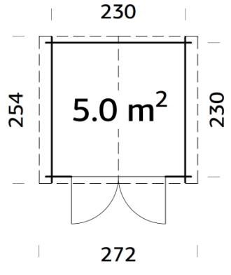 Zahradní domek EKO-LINE Pila A 5,0 m2 250 x 250 cm tl. 28 mm