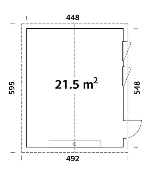 Garáž NORDIC+ Andre 21,5 m2 448x548 cm tl. stěny 160 mm