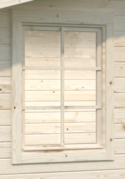 Montáž - Okno k zahradnímu domku Klara 17 m2 - síla stěny 28 mm 66,5x89 cm