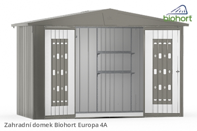 Biohort Zahradní domek EUROPA 4A, šedý křemen metalíza .