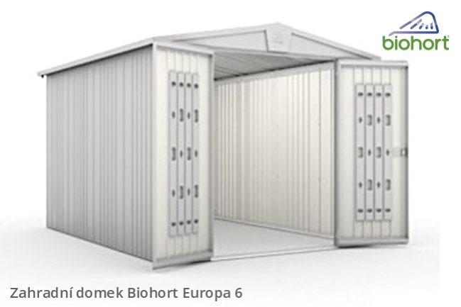 Biohort Zahradní domek EUROPA 6, stříbrná metalíza .