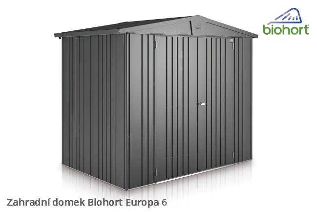 Biohort Zahradní domek EUROPA 6, tmavě šedá metalíza .