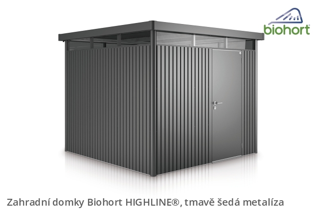 Biohort Zahradní domek HIGHLINE® H3, tmavě šedá metalíza .