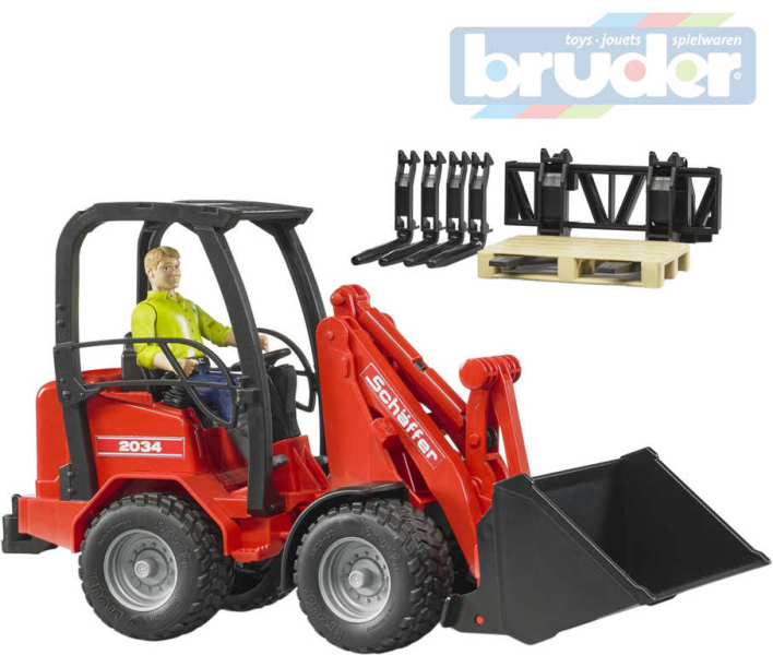 BRUDER 02191 Nakladač Schäffer Hoflander model 1:16 set s příslušenstvím plast BRUDER 02191 Nakladač Schäffer Hoflander model 1:16 set s příslušenstvím plast