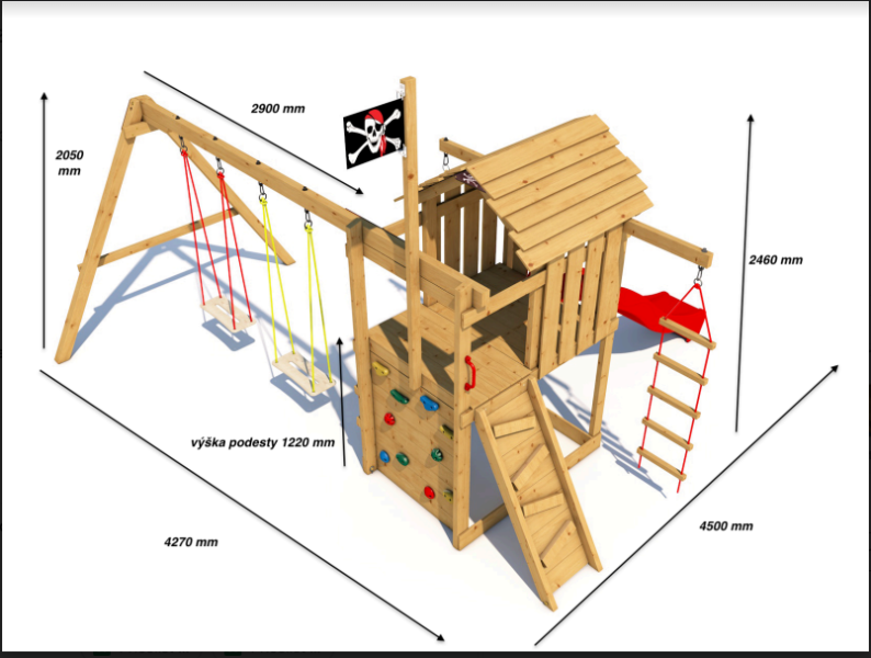 Dětské hřiště Monkey´s Home Malý pirát JIM bez skluzavky