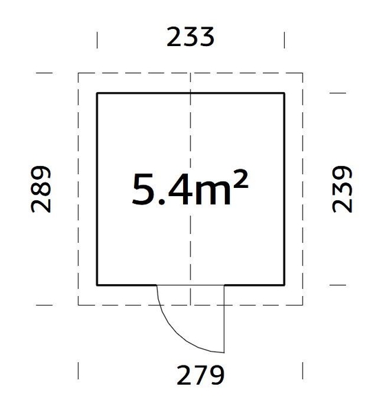 Zahradní domek na nářadí Lucas 5,4 m2 tl.48mm 233x239 cm 