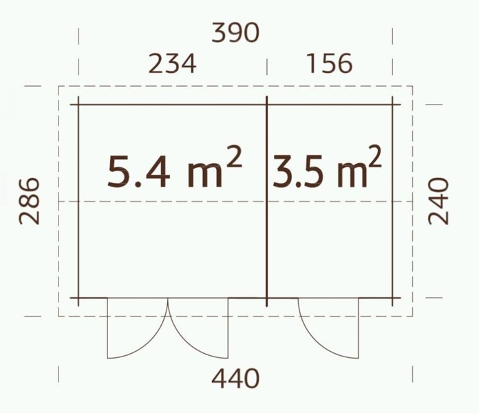 ZAHRADNÍ DOMEK Jari 8,9 m2 410 x 260 cm tl.: 28 mm
