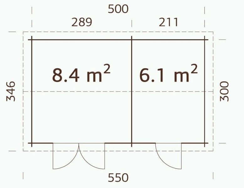 ZAHRADNÍ DOMEK Jari 14,5 m2 520 x 320 cm tl.: 28 mm