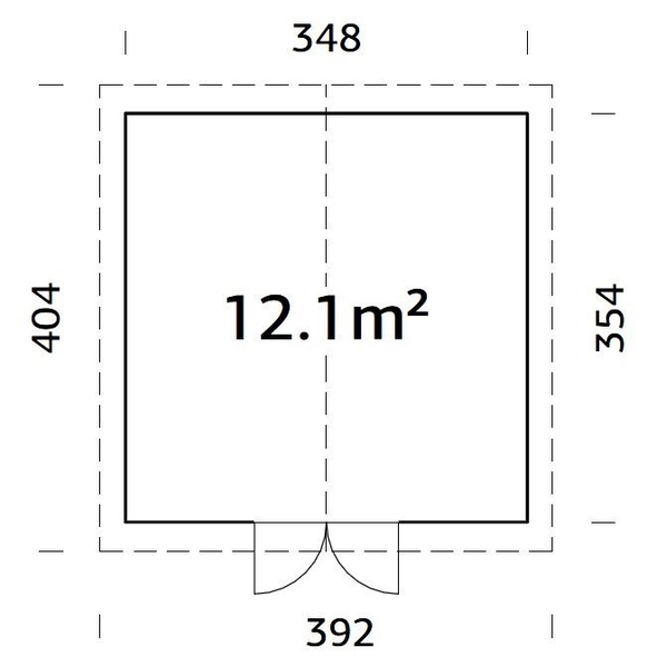 Zahradní domek na nářadí Lucas 12,1 m2 tl.48mm 348x354 cm 