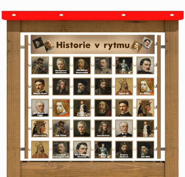 Monkeys Edukační panel Pexeso - Historie v rytmu na stěnu