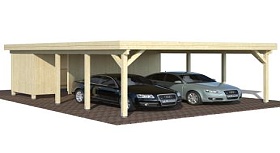 Dřevěná garáž s úložným prostorem