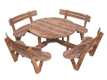 Zahradní dřevěná lavice set